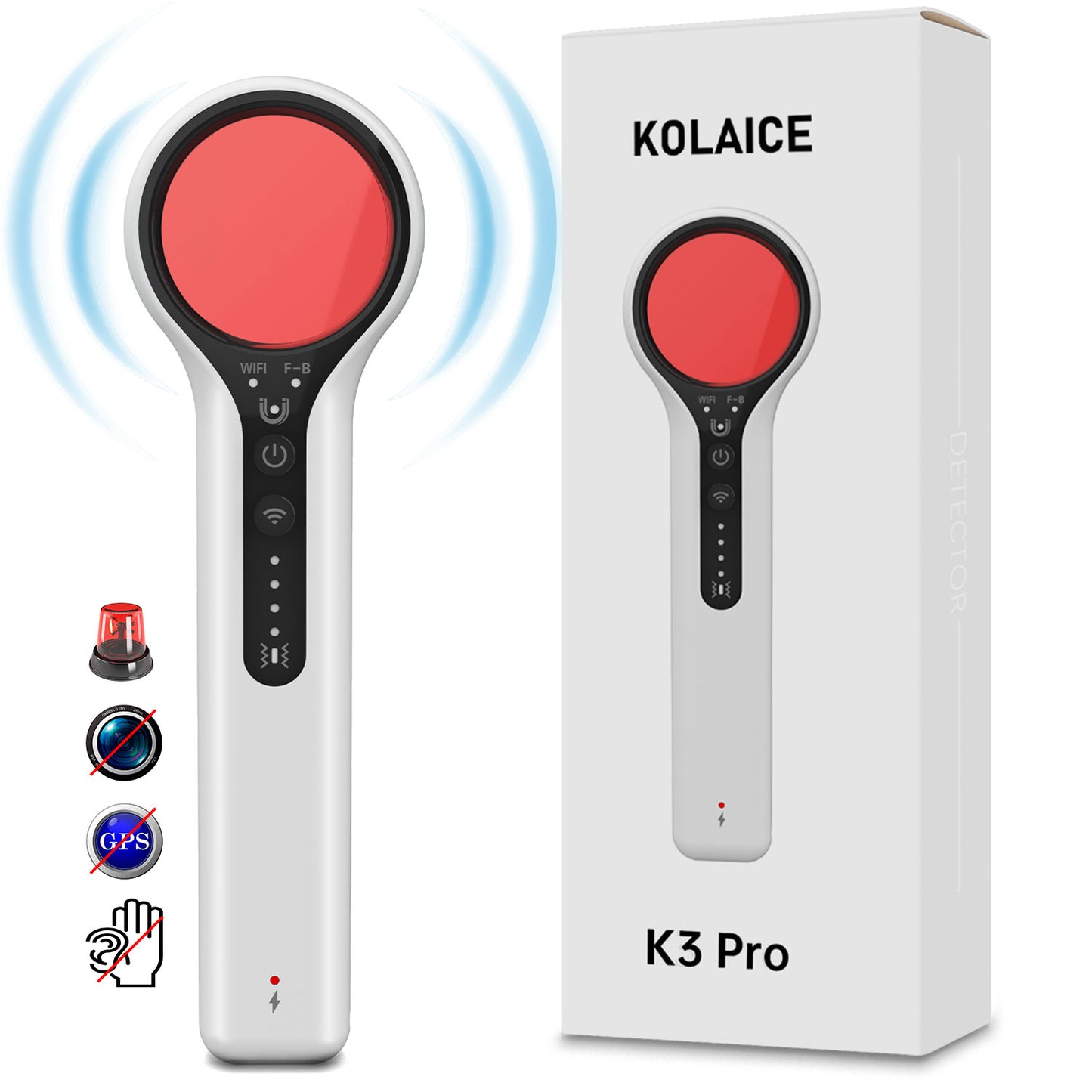 KILLOVE Hidden Camera detectors Bug Detector Anti spy Camera RF Detector GPS Tracker Detector Magnet Detection Vibration Detection Sound Vibration Light Three Kinds of prompts for car Indoor outdoor